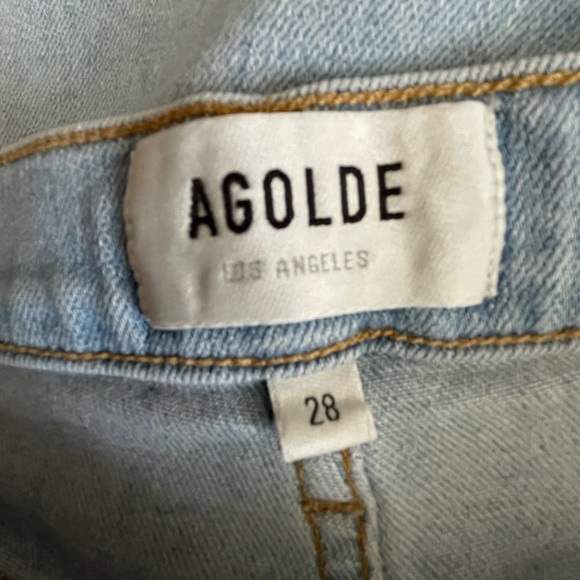 Agolde Sophie Mid-Rise Crop Blue Denim Jean. Size 28 - Picture 8 of 10